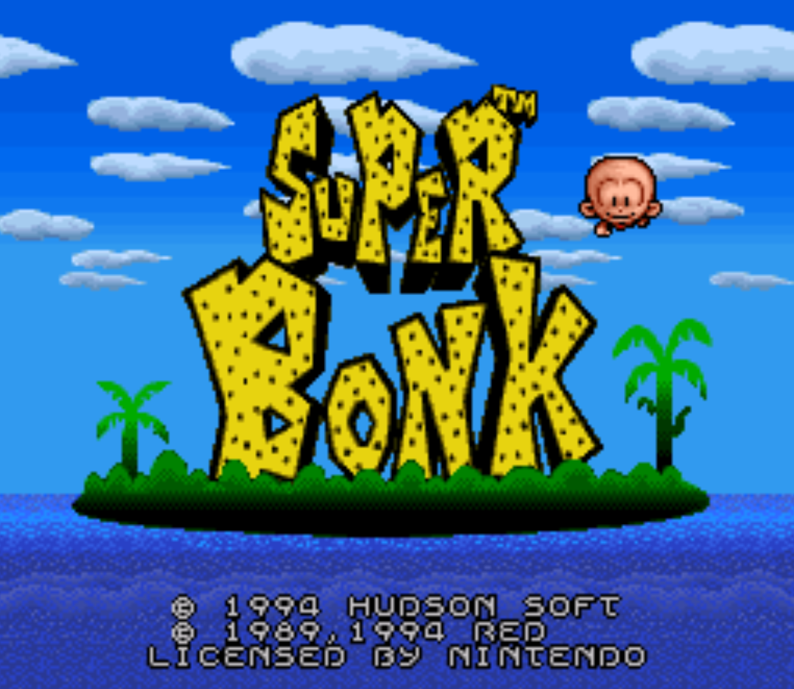 Super Bonk Title Screen
